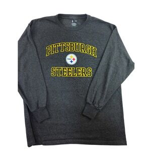 NFL Pittsburgh Steelers Long Sleeve Graphic T Shirt Gray Mens XL